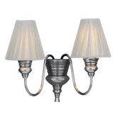 David Hunt Lighting Doreen 2 Light Wall Bracket Pewter Complete With String Shades